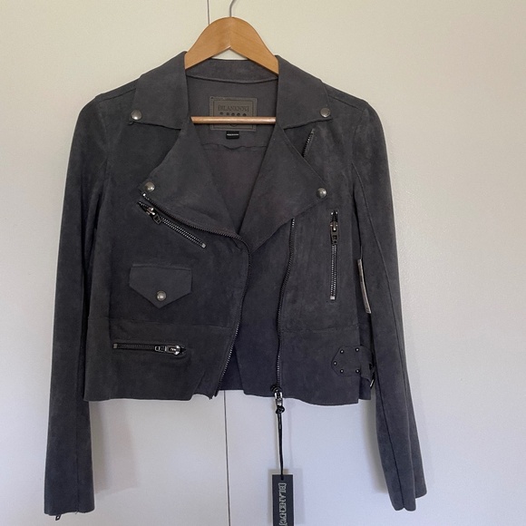 Anthropologie Blank NYC Faux-Suede Dark Gray Moto Jacket/Blazer Size XS NWT - Picture 3 of 16